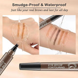 Waterproof Microblading Eyebrow Pencil with a Micro Fork Tip Applicator Pack of 2